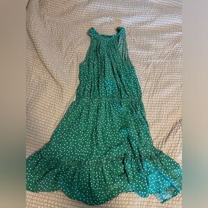 Green polka dot dress